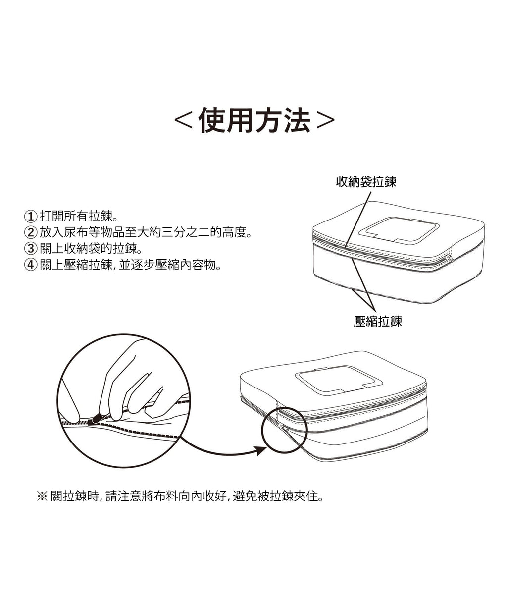 Integrated Wipe case/Compressed Nappy Pouch