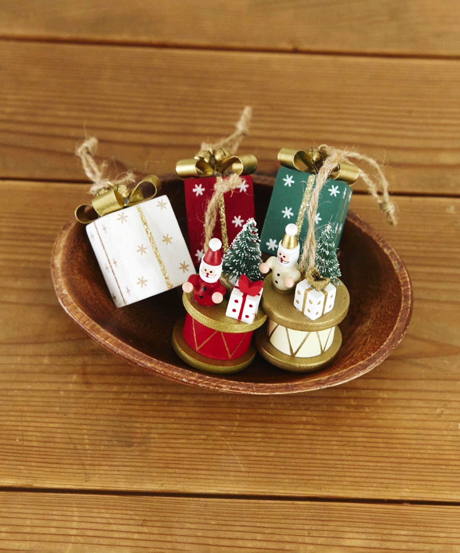Christmas Drum Santa Ornament