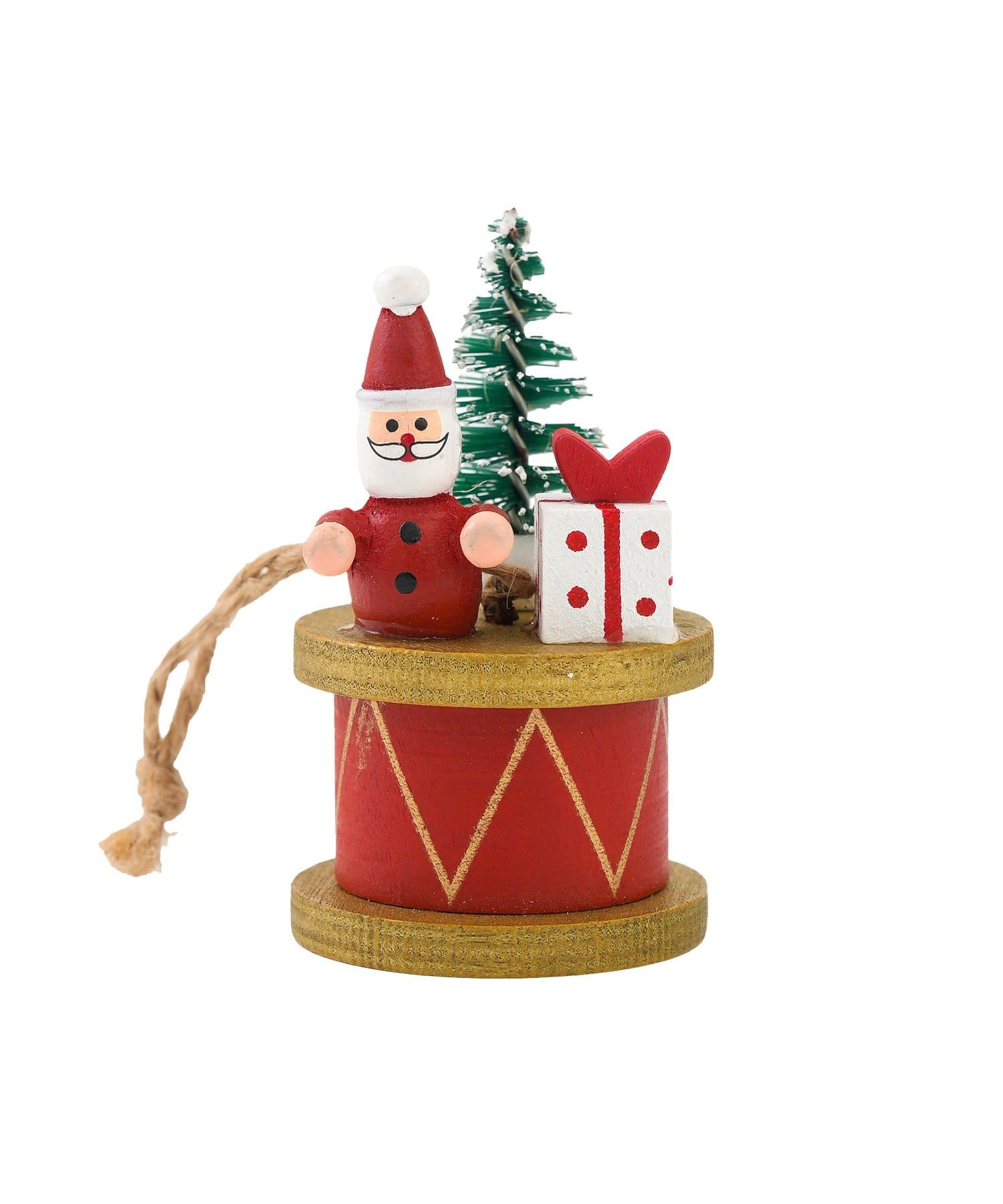 Christmas Drum Santa Ornament