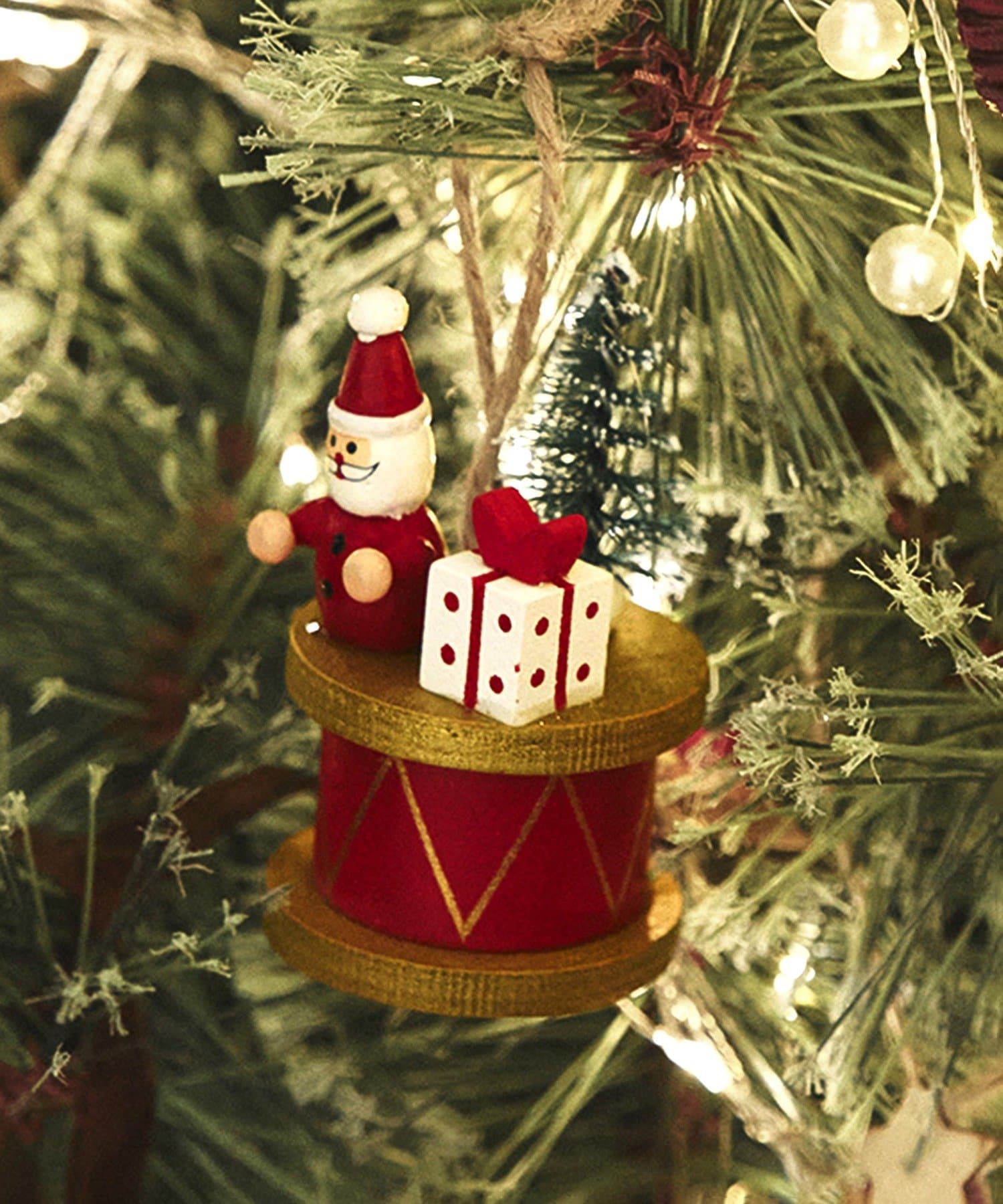 Christmas Drum Santa Ornament