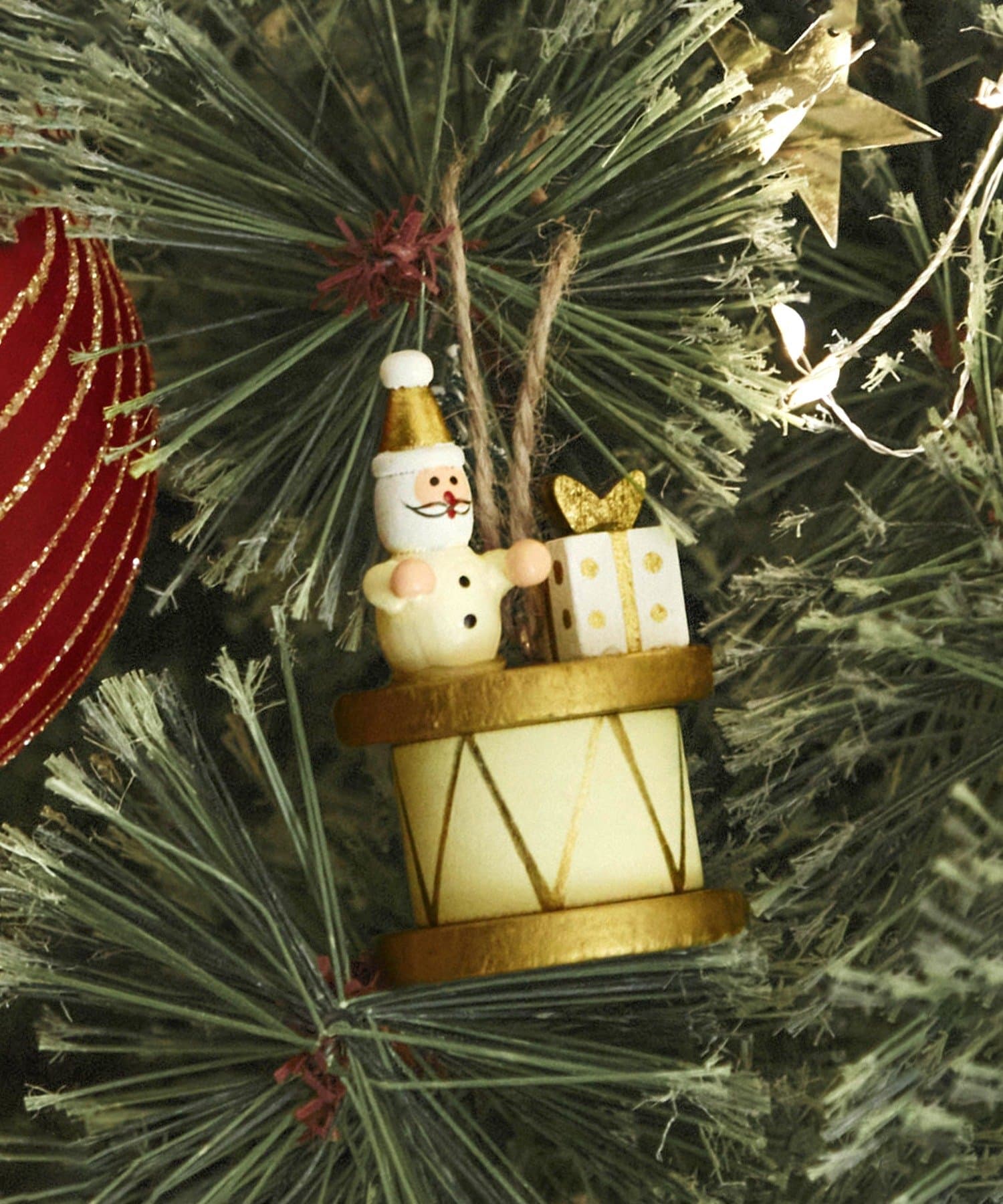 Christmas Drum Santa Ornament